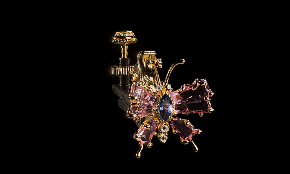 Tourmaline papillon front view